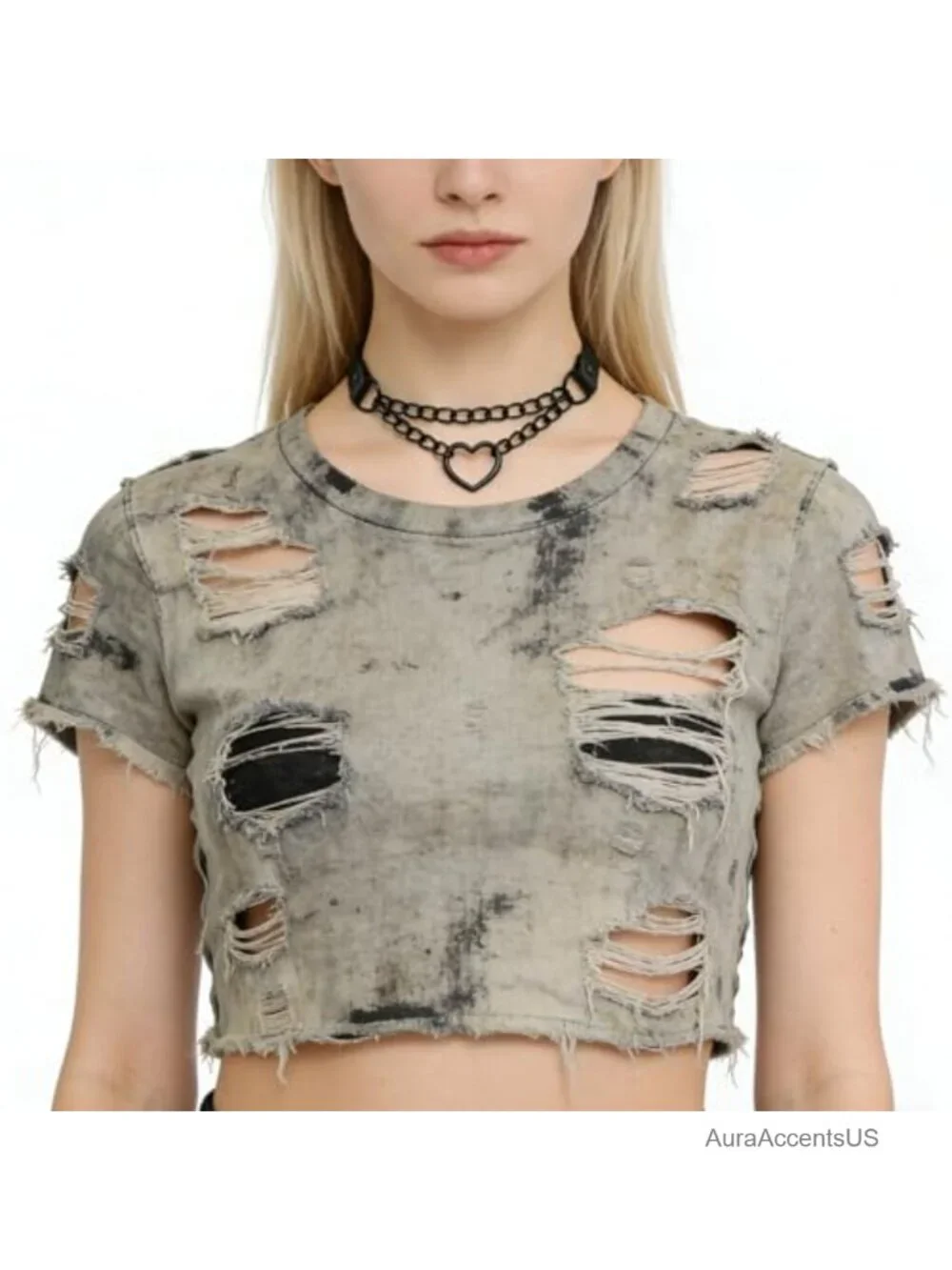 Faux Leather Heart Choker Collar Set Punk Gothic Halloween Jewelry
